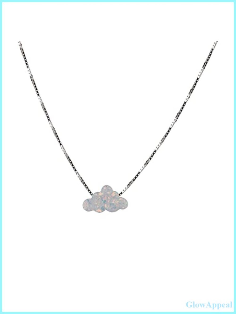 Opal Cloud Charm Necklace 925 Sterling Silver Sky Weather Pendant